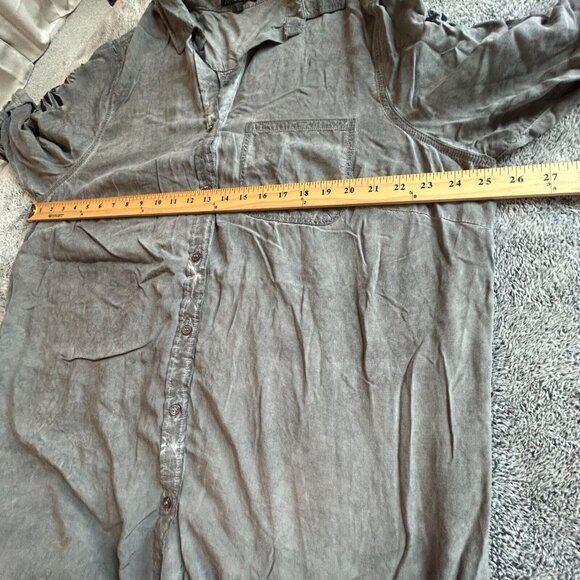 Western Womens Tunic Top Size 2X Gray Button Up Embroidered Aztec Rayon 17600 - Picture 9 of 10